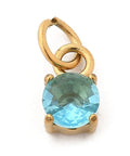 LIGHT SKY BLUE 304 Stainless Steel Micro Pave Cubic Zirconia Pendants, Round, Real 18K Gold Plated 304 Stainless Steel Micro Pave Cubic Zirconia Pendants, Round, Real 18K Gold Plated