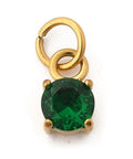 DARK GREEN 304 Stainless Steel Micro Pave Cubic Zirconia Pendants, Round, Real 18K Gold Plated 304 Stainless Steel Micro Pave Cubic Zirconia Pendants, Round, Real 18K Gold Plated