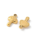 304 Stainless Steel Mushroom Charms – Real 18K Gold Plated – Ion Plated – 8.5x5.5mm 304 Stainless Steel Mushroom Charms – Real 18K Gold Plated – Ion Plated – 8.5x5.5mm