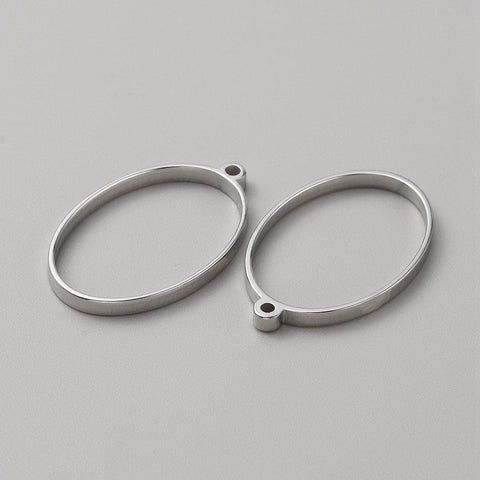304 Stainless Steel Open Back Bezel Pendants – Oval Resin Frame for DIY UV Resin, 35×22.5×3mm 304 Stainless Steel Open Back Bezel Pendants – Oval Resin Frame for DIY UV Resin, 35×22.5×3mm