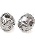 Stainless Steel color 304 Stainless Steel Oval Beads with Relief Pattern – 8mm 304 Stainless Steel Oval Beads with Relief Pattern – 8mm