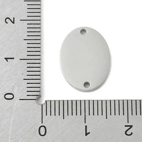 304 Stainless Steel Oval Stamping Blank Links – Mirror Polished, Non-Tarnish, 16x12mm Stainless Steel Oval Stamping Blank Links 16x12mm | BalzarCrafts