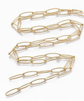 304 Stainless Steel Paperclip Chains, Drawn Elongated Cable Chain, Soldered, Golden 304 Stainless Steel Paperclip Chains, Drawn Elongated Cable Chain, Soldered, Golden