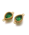 GREEN 304 Stainless Steel Pave Cubic Zirconia Teardrop Connector Charms, Golden IP Plated, 12x6mm 304 Stainless Steel Pave Cubic Zirconia Teardrop Connector Charms, Golden IP Plated, 12x6mm