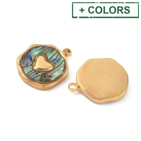 304 Stainless Steel Pave Natural Heart Pendants – Real 18K Gold Plated – 15.5x13mm 304 Stainless Steel Pave Natural Heart Pendants – Real 18K Gold Plated – 15.5x13mm