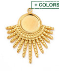 304 Stainless Steel Pendant Cabochon Settings, Fan, Tray: 8mm, 25.5x21x2mm 304 Stainless Steel Pendant Cabochon Settings, Fan, Tray: 8mm, 25.5x21x2mm