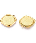 304 Stainless Steel Pendant Cabochon Settings, Ion Plated, Square, Real 18K Gold Plated 304 Stainless Steel Pendant Cabochon Settings, Ion Plated, Square, Real 18K Gold Plated
