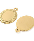 304 Stainless Steel Pendant Cabochon Settings, Oval, Real 18K Gold Plated 18x27mm 304 Stainless Steel Oval Pendant Cabochon Settings | Real 18K Gold Plated Bezels for Jewelry Making | DIY Necklace & Earring Supplies