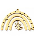 ION 18KT GOLD PLATED 304 Stainless Steel Pendant Charm, Arch Chandelier with Leaf , 26x36x1mm 304 Stainless Steel Pendant Charm, Arch Chandelier with Leaf , 26x36x1mm