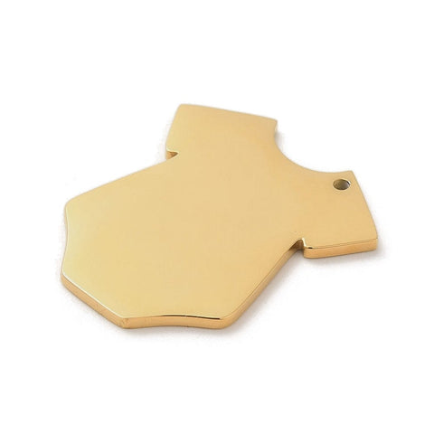 GOLDEN ION PLATED 304 Stainless Steel Pendant Charm, Stamping Blank Tag, Clothes Charm, 26x9.5mm 304 Stainless Steel Pendant Charm, Stamping Blank Tag, Clothes Charm, 26x9.5mm