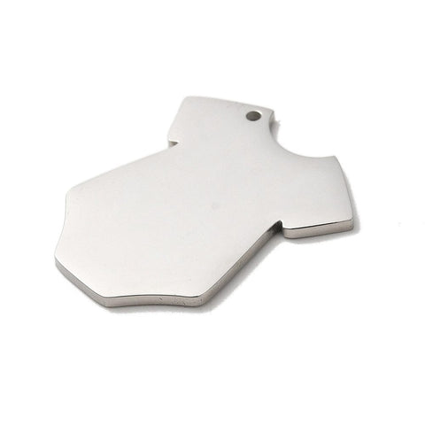 STAINLESS STEEL 304 Stainless Steel Pendant Charm, Stamping Blank Tag, Clothes Charm, 26x9.5mm 304 Stainless Steel Pendant Charm, Stamping Blank Tag, Clothes Charm, 26x9.5mm