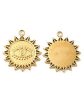 ION GOLD PLATED 304 Stainless Steel Pendant, Flower with Evil Eye, 21.5x19x1.5mm 304 Stainless Steel Pendant, Flower with Evil Eye, 21.5x19x1.5mm