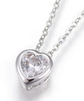 STAINLESS STEEL 304 Stainless Steel Pendant Necklaces, Heart, Clear (45cm) 50mm 304 Stainless Steel Pendant Necklaces, Heart, Clear (45cm) 50mm