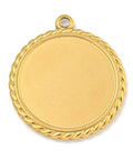 ION GOLD PLATED 304 Stainless Steel Pendants Cabochon Settings, Flat Round 304 Stainless Steel Pendants Cabochon Settings, Flat Round