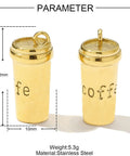 304 Stainless Steel Pendants, Coffee Flask, Ion Gold Plating, 22x11mm 304 Stainless Steel Pendants, Coffee Flask, Ion Gold Plating, 22x11mm