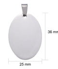 STAINLESS STEEL 304 Stainless Steel Pendants, Manual Polishing, Blank Stamping Tags, Oval, 25x36mm 304 Stainless Steel Pendants, Manual Polishing, Blank Stamping Tags, Oval, 25x36mm
