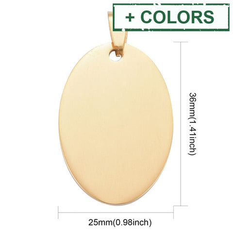 304 Stainless Steel Pendants, Manual Polishing, Blank Stamping Tags, Oval, 25x36mm 304 Stainless Steel Pendants, Manual Polishing, Blank Stamping Tags, Oval, 25x36mm