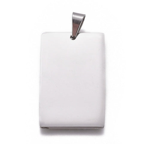 STAINLESS STEEL 304 Stainless Steel Pendants, Rectangle, Stamping Blank Tag, 40x25x2mm 304 Stainless Steel Pendants, Rectangle, Stamping Blank Tag, 40x25x2mm