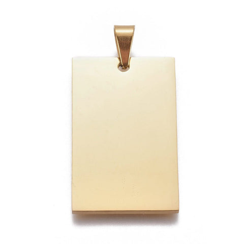 GOLDEN 304 Stainless Steel Pendants, Rectangle, Stamping Blank Tag, 40x25x2mm 304 Stainless Steel Pendants, Rectangle, Stamping Blank Tag, 40x25x2mm