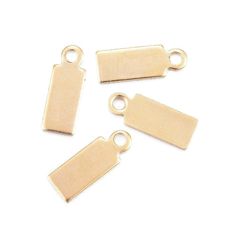 ION GOLD PLATED 304 Stainless Steel Pendants, Stamping Blank Tag Charms, Rectangle,  11x4mm 304 Stainless Steel Pendants, Stamping Blank Tag Charms, Rectangle,  11x4mm