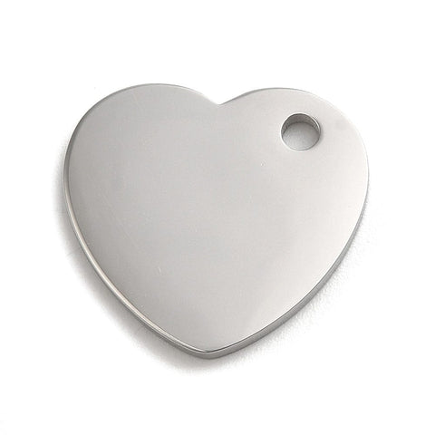 STAINLESS STEEL 304 Stainless Steel Pendants, Stamping Blank Tag, Heart Charm, 16x18x1.5mm 304 Stainless Steel Pendants, Stamping Blank Tag, Heart Charm, 16x18x1.5mm