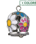 304 Stainless Steel Pendants, with Enamel, Bell with Flower Charm 304 Stainless Steel Pendants, with Enamel, Bell with Flower Charm