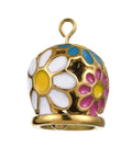 304 Stainless Steel Pendants, with Enamel, Bell with Flower Charm, Golden 304 Stainless Steel Pendants, with Enamel, Bell with Flower Charm, Golden