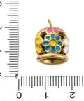 304 Stainless Steel Pendants, with Enamel, Bell with Flower Charm, Golden 304 Stainless Steel Pendants, with Enamel, Bell with Flower Charm, Golden