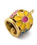 304 Stainless Steel Pendants, with Enamel, Bell with Flower Charm, Golden 304 Stainless Steel Pendants, with Enamel, Bell with Flower Charm, Golden