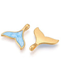 LIGHT SKY BLUE 304 Stainless Steel Pendants, with Enamel, Fishtail Charms, Ion Plated 304 Stainless Steel Pendants, with Enamel, Fishtail Charms, Ion Plated