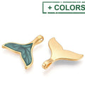 304 Stainless Steel Pendants, with Enamel, Fishtail Charms, Ion Plated 304 Stainless Steel Pendants, with Enamel, Fishtail Charms, Ion Plated