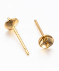 304 Stainless Steel Post Stud Earring Settings 13.5x4mm – 24K Gold Plated for Half Drilled Beads 304 Stainless Steel Post Stud Earring Settings 13.5x4mm – 24K Gold Plated for Half Drilled Beads