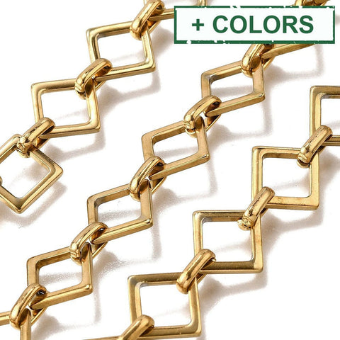 304 Stainless Steel Rectangle Link Chain – Unwelded 304 Stainless Steel Rectangle Link Chain – Unwelded