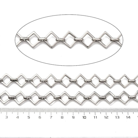STAINLESS STEEL COLOR 304 Stainless Steel Rectangle Link Chain – Unwelded 304 Stainless Steel Rectangle Link Chain – Unwelded
