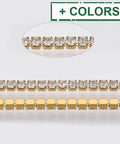 304 Stainless Steel Rhinestone Strass Chains, Golden, Crystal, 2x2x2mm 304 Stainless Steel Rhinestone Strass Chains, Golden, Crystal, 2x2x2mm