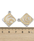 304 Stainless Steel Rhombus Vortex Pendant – Two-Tone Gold & Silver, 25mm Stainless Steel Rhombus Vortex Pendant | Two-Tone Gold/Silver