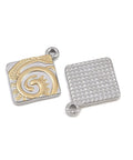 304 Stainless Steel Rhombus Vortex Pendant – Two-Tone Gold & Silver, 25mm Stainless Steel Rhombus Vortex Pendant | Two-Tone Gold/Silver
