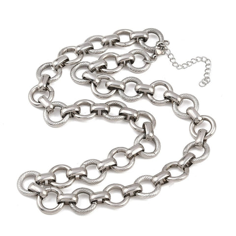 STAINLESS STEEL 304 Stainless Steel Ring-Link Chain Necklace – Gold, 13mm, 45cm 304 Stainless Steel Ring-Link Chain Necklace – Gold, 13mm, 45cm