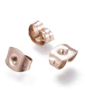 304 Stainless Steel Rose Gold Ear Nuts IP Plated Earring Backs 4.5mm hole 0.8mm 304 Stainless Steel Rose Gold Ear Nuts IP Plated Earring Backs 4.5mm hole 0.8mm