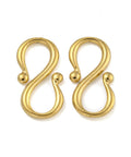 ION 18KT GOLD PLATED 304 Stainless Steel S-Hook Clasps, 6.5x13mm 304 Stainless Steel S-Hook Clasps, 6.5x13mm