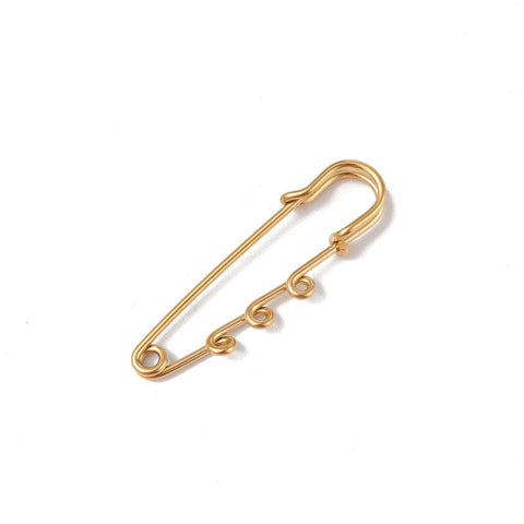 ION GOLD PLATED 304 Stainless Steel Safety Pins Brooch Findings 304 Stainless Steel Safety Pins Brooch Findings