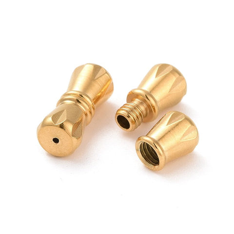 Gold 304 Stainless Steel Screw Clasps, Column, 5x11.5mm 304 Stainless Steel Screw Clasps, Column, 5x11.5mm