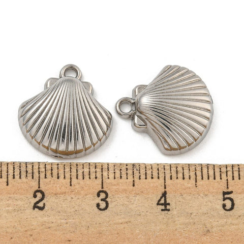 STAINLESS STEEL 304 Stainless Steel Shell Shape Pendant Charms – 15x16mm Stainless Steel Shell Pendant Charms 15x16mm | BalzarCrafts