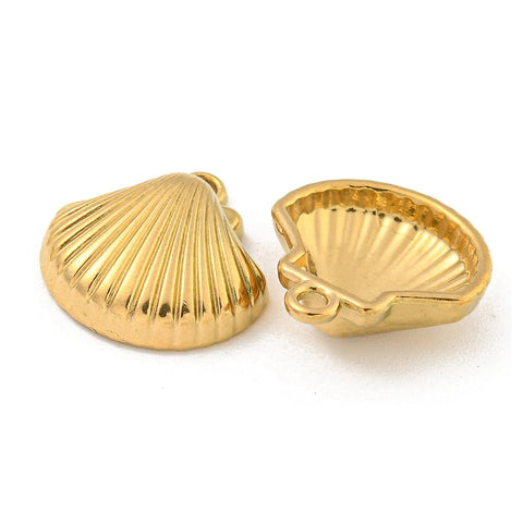 ION GOLD PLATED 304 Stainless Steel Shell Shape Pendant Charms – 15x16mm Stainless Steel Shell Pendant Charms 15x16mm | BalzarCrafts