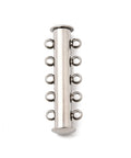 STAINLESS STEEL COLOR 304 Stainless Steel Slide Lock Clasp – Tube, 5-Strand, 10-Hole, 30.5mm 304 Stainless Steel 5-Strand Slide Lock Clasp | BalzarCrafts