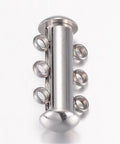 304 Stainless Steel Slide Lock Clasps, Peyote Clasps, 3-Strand, 6-Hole, Tube 304 Stainless Steel Slide Lock Clasps, Peyote Clasps, 3-Strand, 6-Hole, Tube