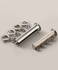 304 Stainless Steel Slide Lock Clasps, Peyote Clasps, with Spring Clasps and Loops, Tube 304 Stainless Steel Slide Lock Clasps, Peyote Clasps, with Spring Clasps and Loops, Tube