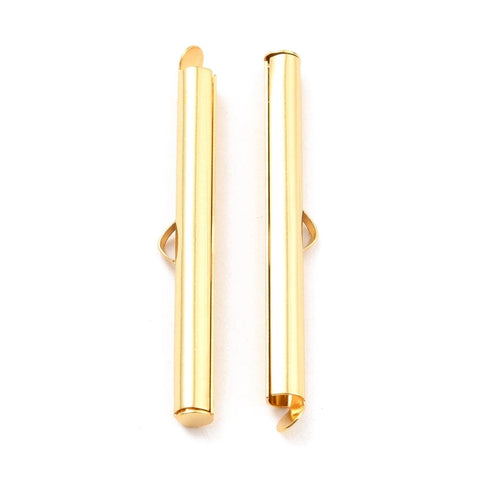 40x6x4MM / INNER DIAMETER 3.5MM 304 Stainless Steel Slide On End Clasp Tubes, Slider End Caps, Choice of Sizes 304 Stainless Steel Slide On End Clasp Tubes, Slider End Caps, Choice of Sizes