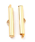 25x6x4MM / INNER  DIAMETER 3MM 304 Stainless Steel Slide On End Clasp Tubes, Slider End Caps, Choice of Sizes 304 Stainless Steel Slide On End Clasp Tubes, Slider End Caps, Choice of Sizes