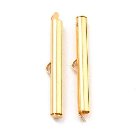 35x6x4MM / INNER DIAMETER 3MM 304 Stainless Steel Slide On End Clasp Tubes, Slider End Caps, Choice of Sizes 304 Stainless Steel Slide On End Clasp Tubes, Slider End Caps, Choice of Sizes
